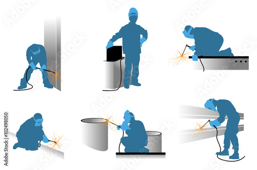 Welders silhouettes set