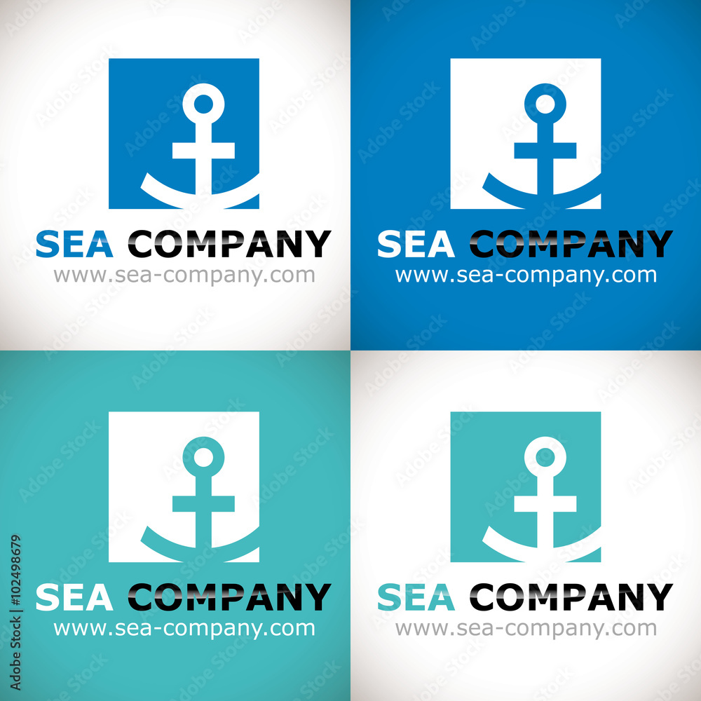 Fototapeta premium logo nautique croisière bateau encre mer
