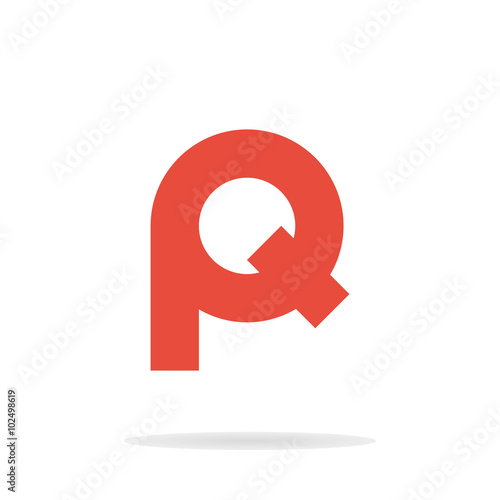 Abstract letters P and Q logo template. Business logo template. Vector