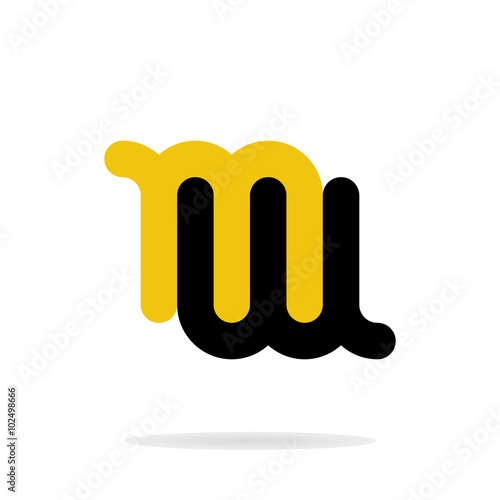 Abstract letters M and W logo template. Business logo template. Vector