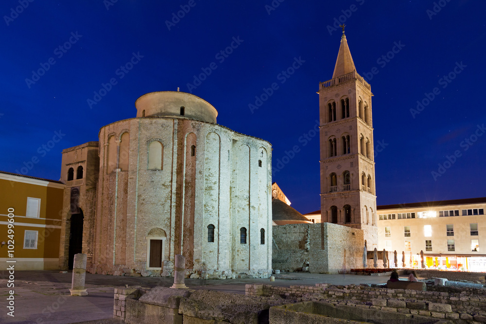 Church of St. Donatus at twilight in Zadar, Croatia