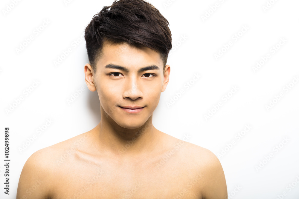 Closeup portrait of attractive young man face Closeup portrait of attractive young man face