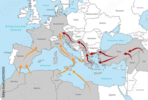 Flüchtlingsrouten - Balkanroute