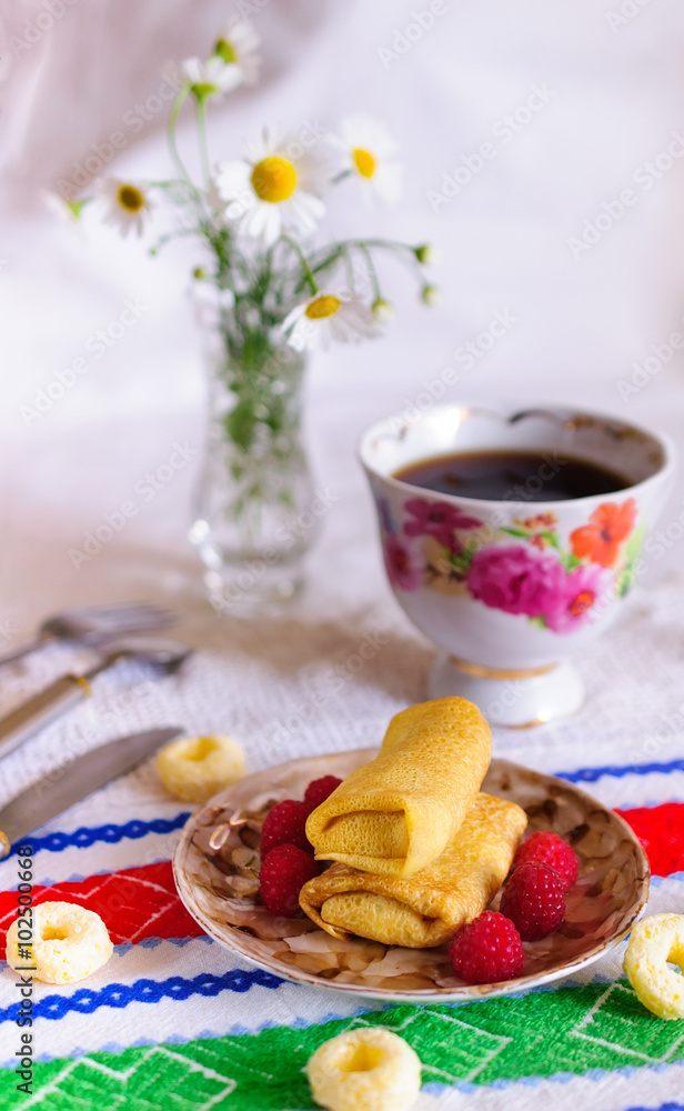 Pancakes with filling. Pancakes with filling.