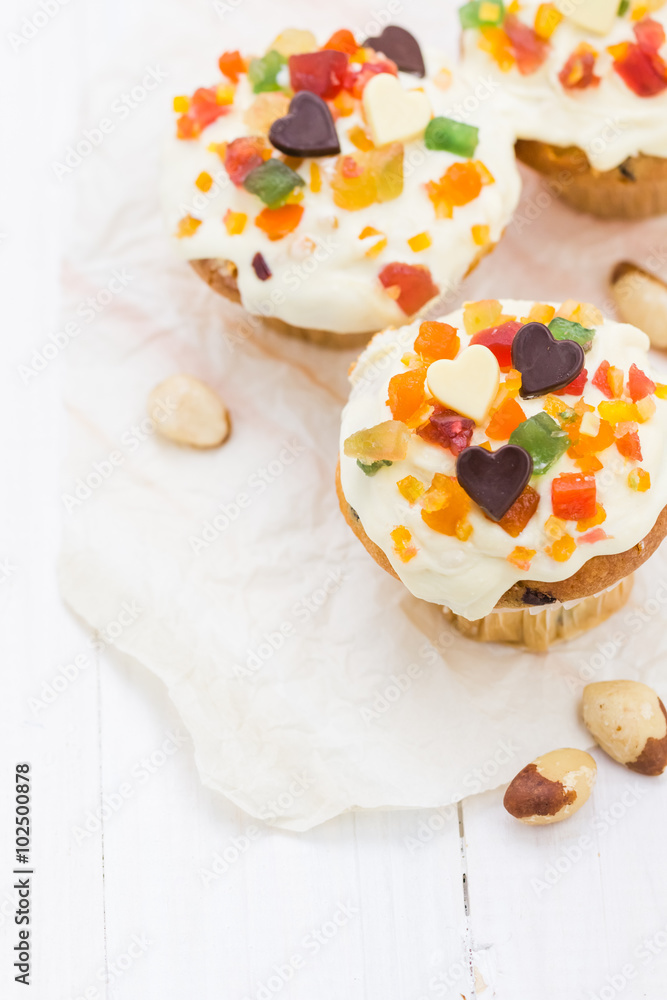 Valentine sweet madness Sweet muffins cream Valentine sweet madness Sweet muffins cream