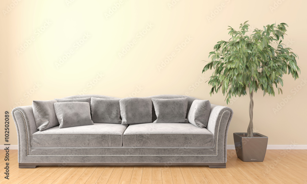 Fototapeta premium Modern bright interior. 3D render