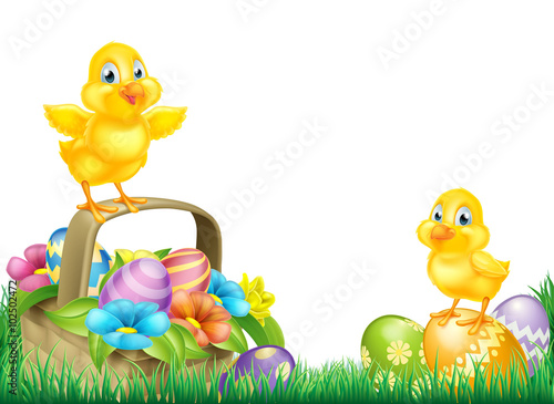 Chicks and Easter Eggs Basket Field