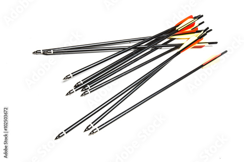 Crossbow arrows isolated
