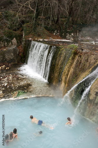 Outdoor hot spring baths Pozar in Pella  Greece