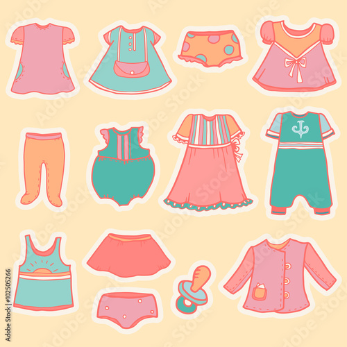 Set of vintage baby clothes