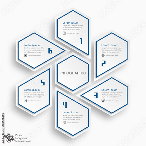 Chart Design Template_6 Step process #Vector Graphic