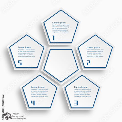 Chart Design Template_5 Step Process #Vector Graphic