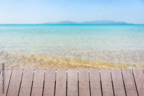 Beach Scene With Wooden Floor