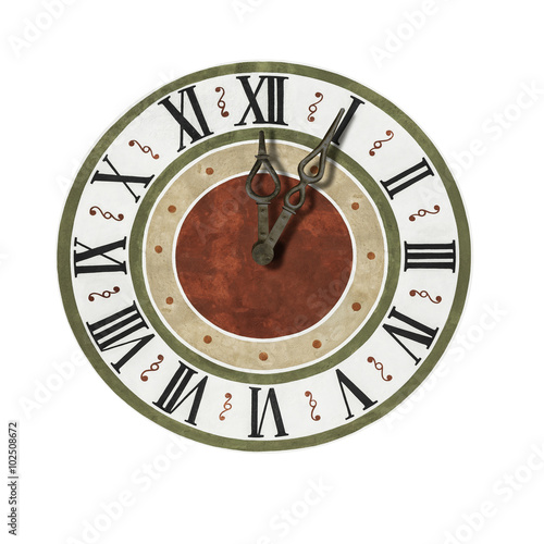 Altes Zifferblatt Fünf nach Zwölf