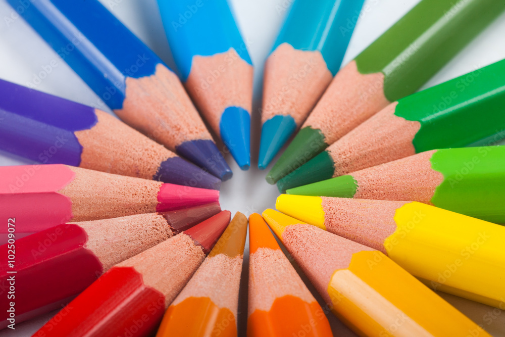 Pencils arrange in color wheel Pencils arrange in color wheel