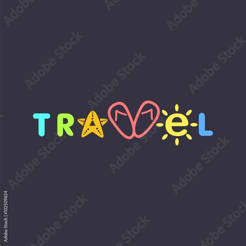 logo with word travel. Vector design logo. Vector illustration