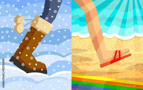 Step from winter to summer
