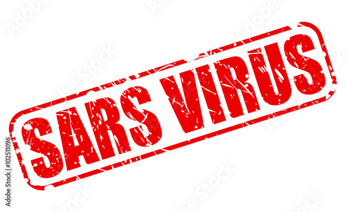 SARS VIRUS red stamp text