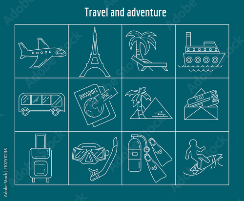 Vector set of linear icons