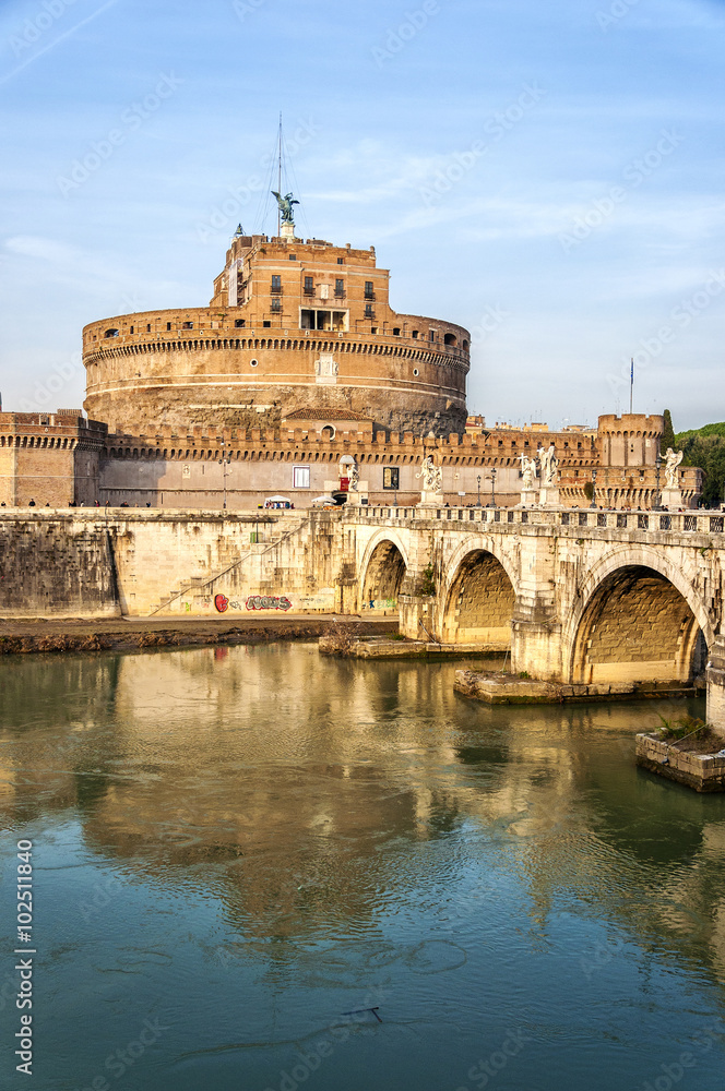 Rome Castel Sant Angelo by the tiber