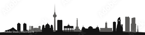 Obraz na płótnie Skyline Berlin als Vektor Kontur w salonie