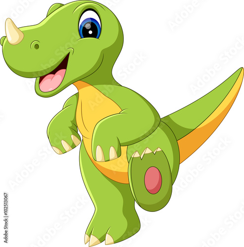 illustration of cute dinosaurus cartoon