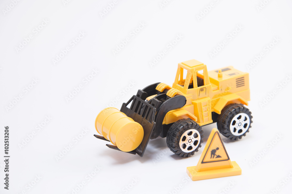 forklift car toy ,Background with copy space