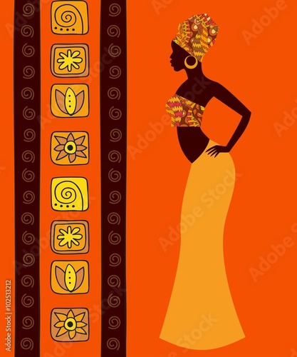 silhouette of a beautiful African woman