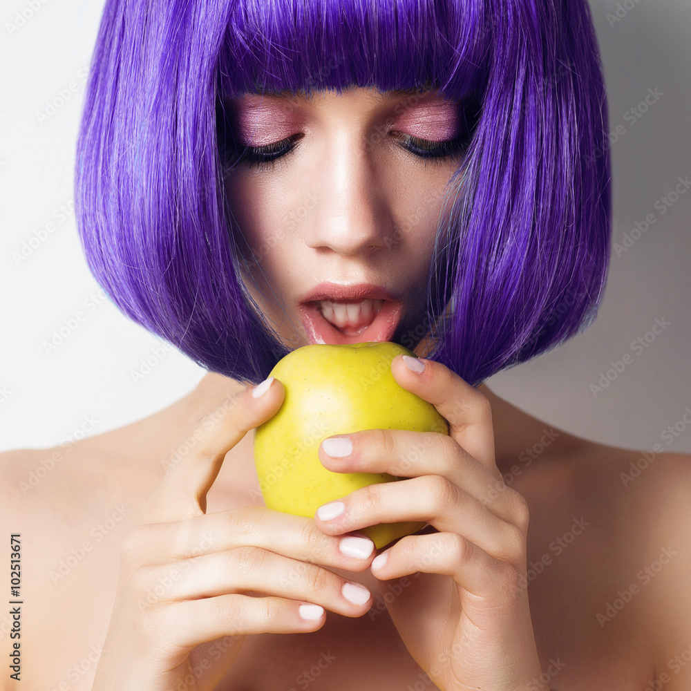 Beautiful and young girl in a studio close-up, beauty concept Beautiful and young girl in a studio close-up, beauty concept