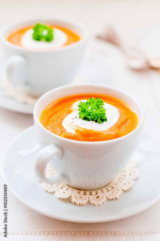 Cream Carrot Soup in a Cup Cream Carrot Soup in a Cup