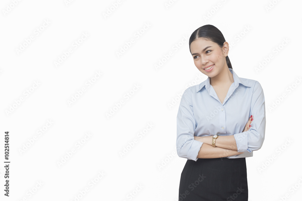 business woman smiling isolated on white background, asian beaut business woman smiling isolated on white background, asian beaut