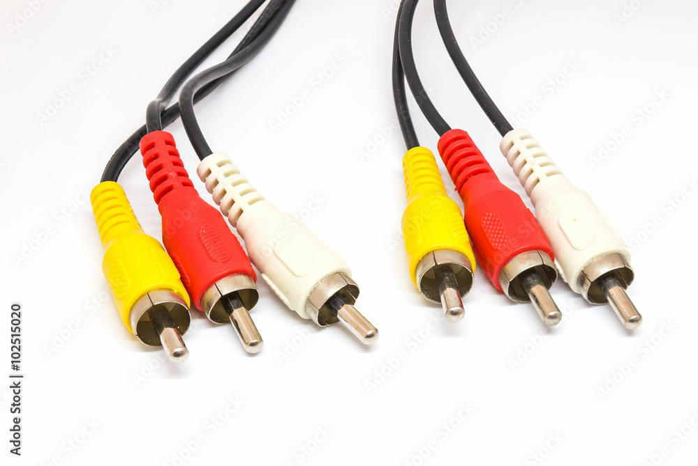 Isolated colorful TV jack. Isolated colorful TV jack.