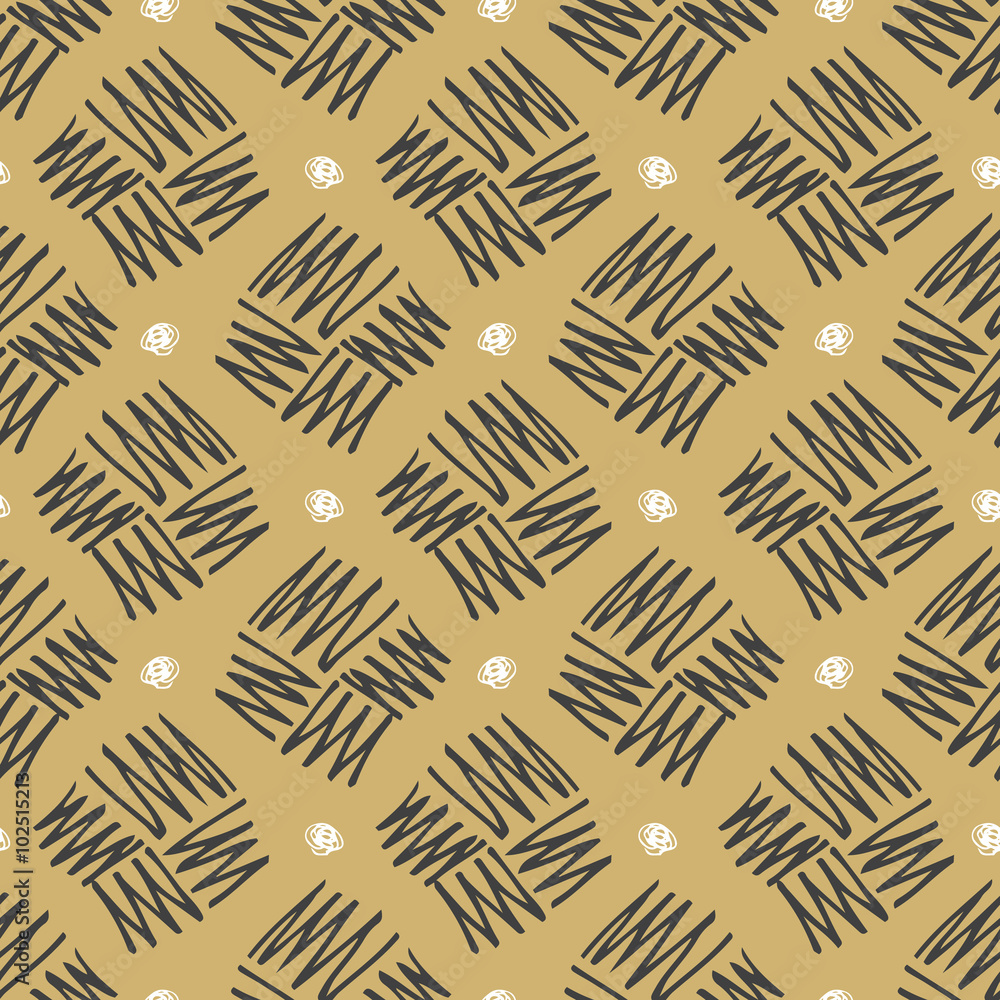 Fototapeta premium Vector seamless pattern zigzag in doodle style. Hand drawing.