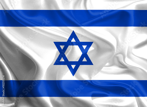 Waving Fabric Flag of Israel