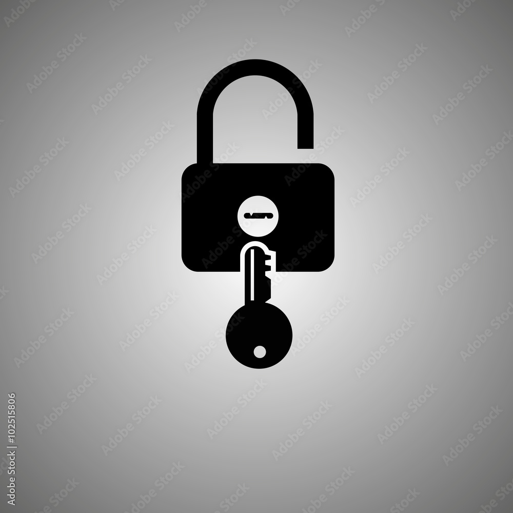 Detailed closeup lock with key. Unlock position, opened. Vector EPS 10 illustration. Detailed closeup lock with key. Unlock position, opened. Vector EPS 10 illustration.