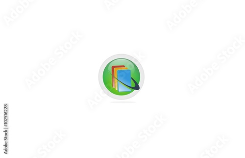 abstract book pin app logo