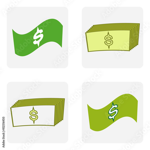 colored icons with dollar symbol