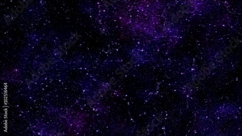 Connected Stars and Space Animation - Loop Purple
