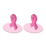 set of Pink Ribbon in isometric design