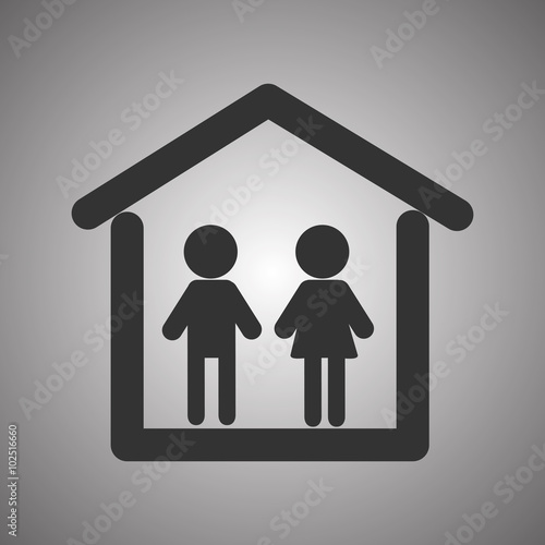 Man and woman household icon. Insurance concept, Couple concept, isolated Vector illustration EPS 10
