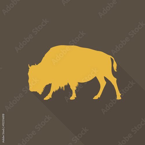 Fotótapéta Stylish aurochs on a brown background