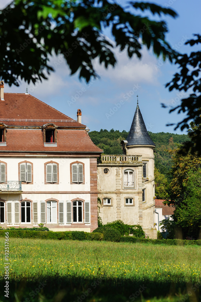 Elegance old french chateau in Alsace