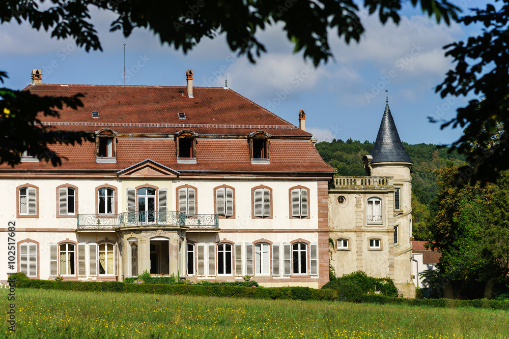 Elegance old french chateau in Alsace