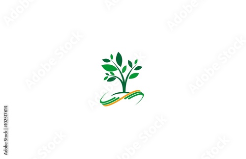 green tree abstract logo