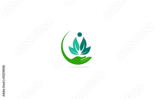 lotus flower human care logo