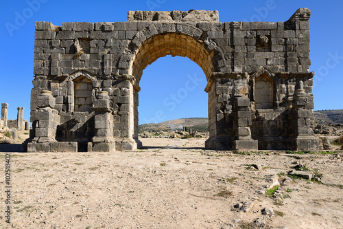 Ruins of the Roman Volubilis city in Morocco