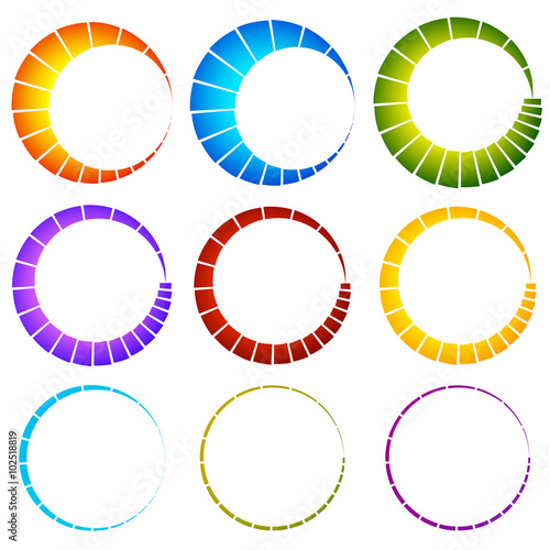 Preloader, buffer symbol elements, circular progress indicators