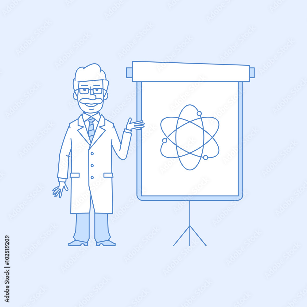 Professor points to flip chart Professor points to flip chart