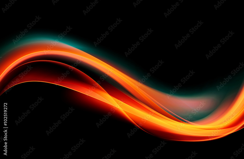 Fototapeta premium Power Red Orange Wave Design Background