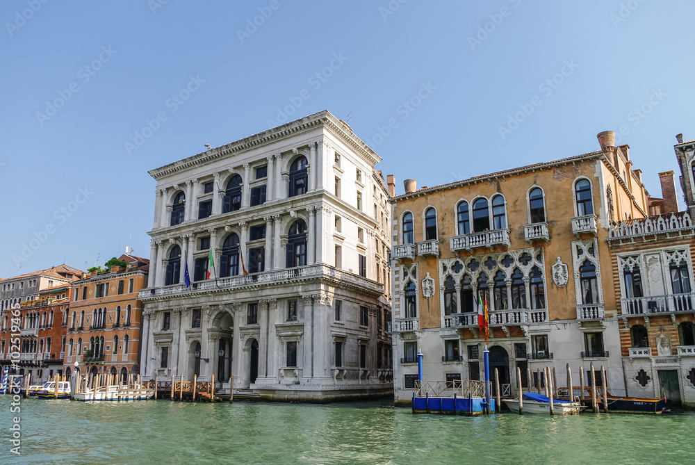 Beautiful classical buildings on the Grand Canal, Venice, Italy